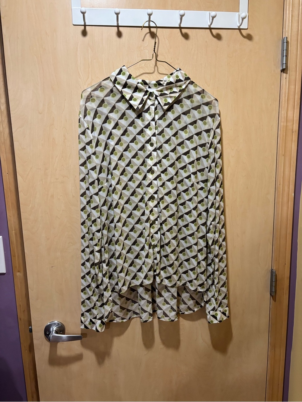 Cabi long sleeve mesh blouse L